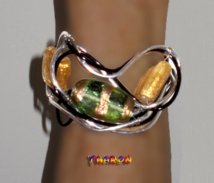 taaron.com - bracelet cuff dark silver multiglass